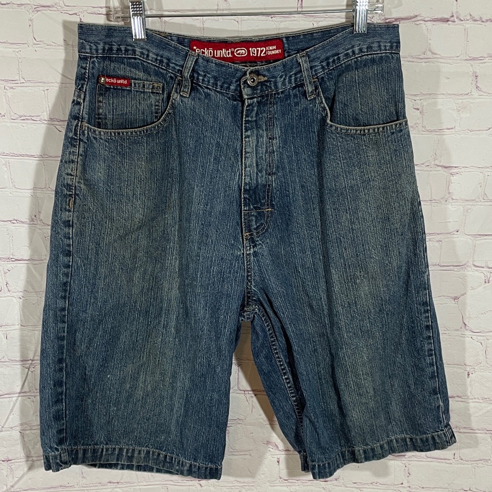 Vintage Ecko Unltd. Classic Blue Jean Denim Shorts Size 34